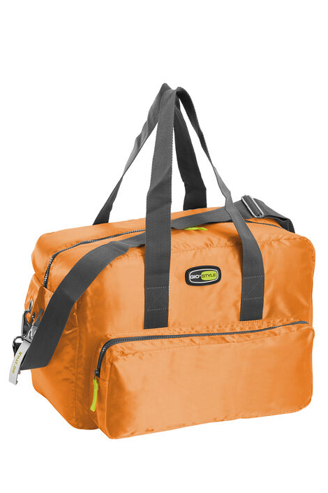 Coolbag Orange_940x1410.jpg Orange Kühltasche mit grauen Trägern und Zusatzfach. Verschließbar mit Reißverschluss