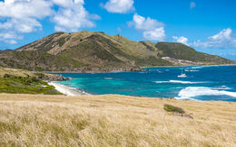 Blick auf Îlet de Pinel auf der Insel St. Martin