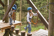 Kinder im Kletterpark am Baumkronenweg.