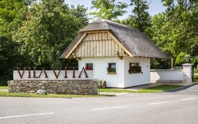 Einfahrt mit schliffgedecktem Haus  VILA VITA Pannonia