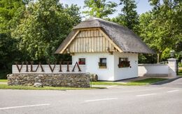 Einfahrt mit schliffgedecktem Haus 