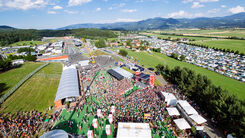 Luftaufnahme von der Fanzone am Red Bull Ring in Spielberg