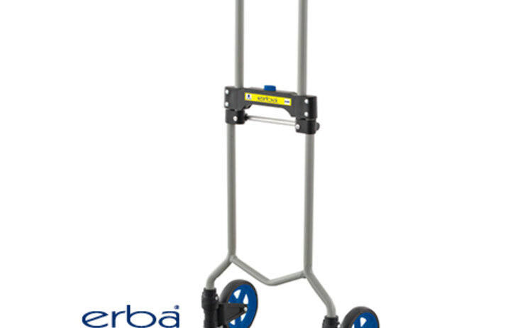 Eine Transportrodel in aufgeklapptem Zustand aus Stahl für die Freundschaftswerbung.