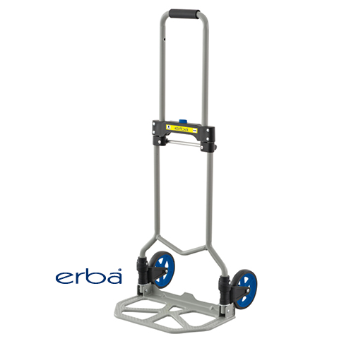 Eine Transportrodel in aufgeklapptem Zustand aus Stahl für die Freundschaftswerbung.