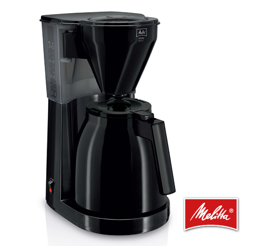 Schwarze Filterkaffeemaschine mit Thermoskanne 