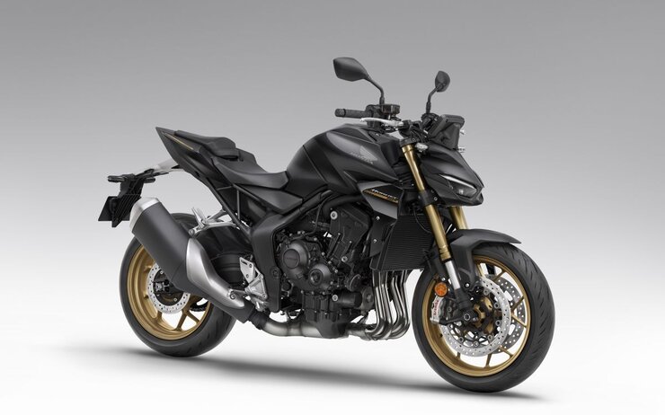 Stehendes Motorrad.