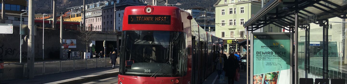 Straßenbahngarnitur in Innsbruck