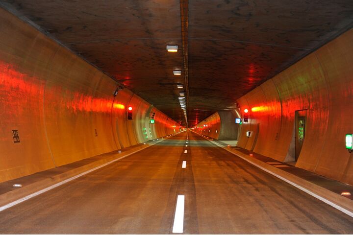 Foto im leeren Katschbergtunnel