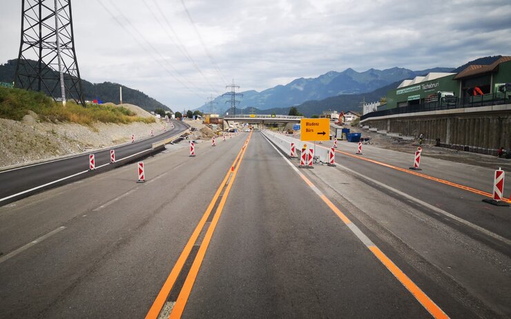 Baustelle auf der A14 