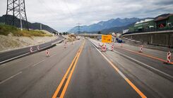 Baustelle auf der A14 