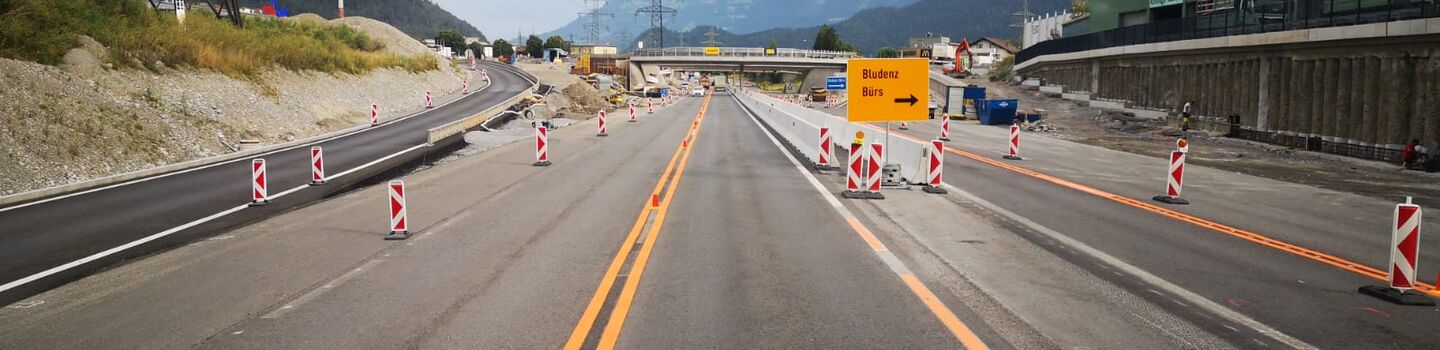 Baustelle auf der A14 