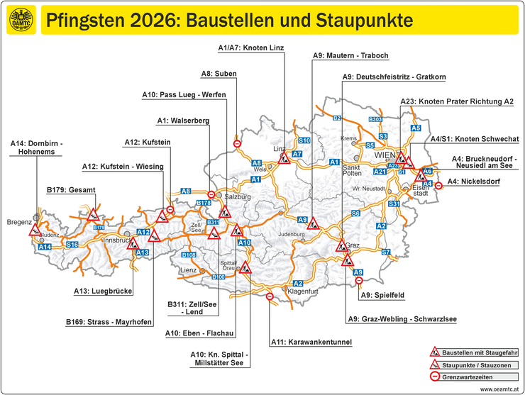 Grafik mit den Staupunkten und Baustellen