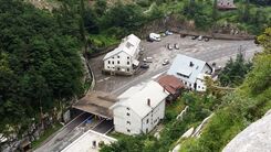 Luftaufnahme des Grenzübergangs Plöckenpass.