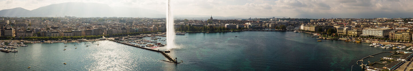 Panoramaaufnahme von Genf iStock.com / xenotar