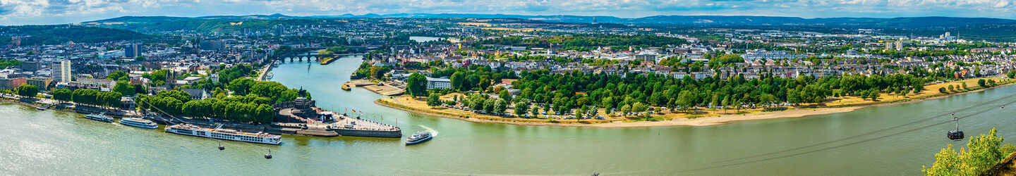 Zusammenfluss von Rhein und Mosel in Koblenz iStock.com / trabantos