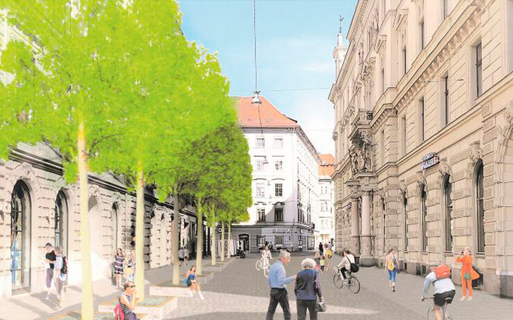 Gerendertes Bild der Schmiedgasse in Graz.
