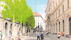 Gerendertes Bild der Schmiedgasse in Graz.
