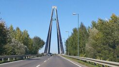 Umleitungsstrecke über die neue Donaubrücke