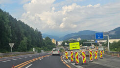 Baustellenverschwenk auf der S6 bei Leoben
