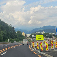 Baustellenverschwenk auf der S6 bei Leoben