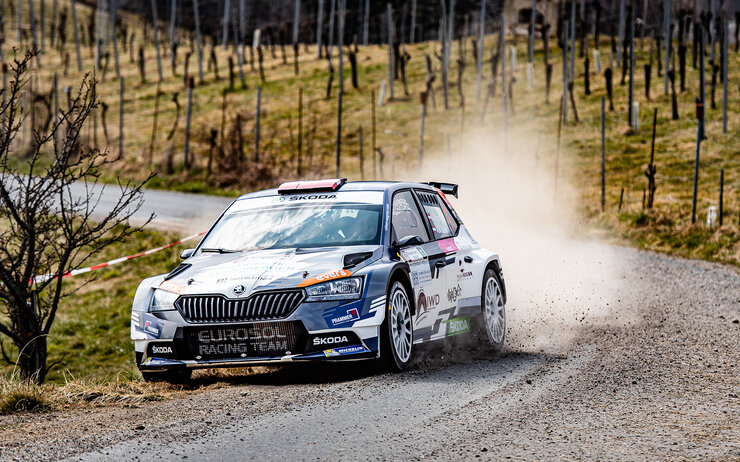 Der vierfache Rallye-Staatsmeister Simon Wagner in seinem Hyundai