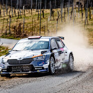 Der vierfache Rallye-Staatsmeister Simon Wagner in seinem Hyundai