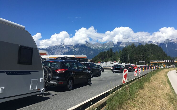 Stau auf der Brenner Autobahn
