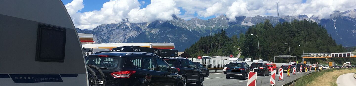 Stau auf der Brenner Autobahn
