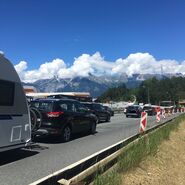 Stau auf der Brenner Autobahn