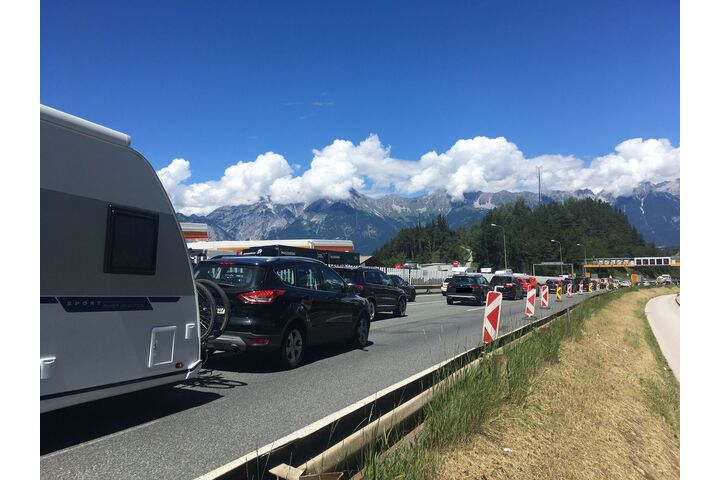 Stau auf der Brenner Autobahn