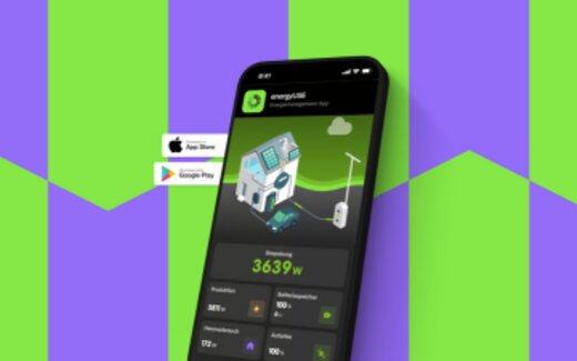 Smartphone mit Übersicht der zur Smartenergy-App