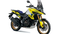 Stehendes Motorrad.