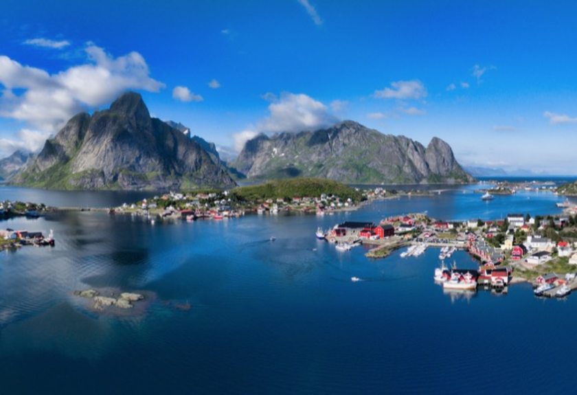 Panoramabild der Lofoten in Norwegen