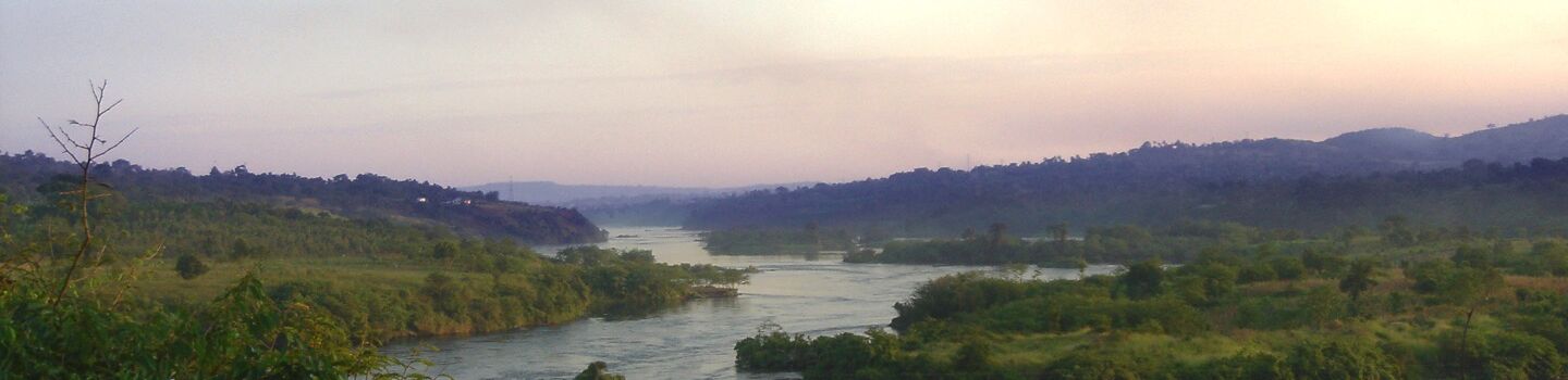 Blick auf den weißen Nil in Uganda