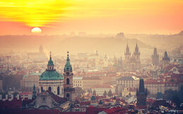 Prager Altstadt bei Sonnenuntergang, Tschechische Republik.