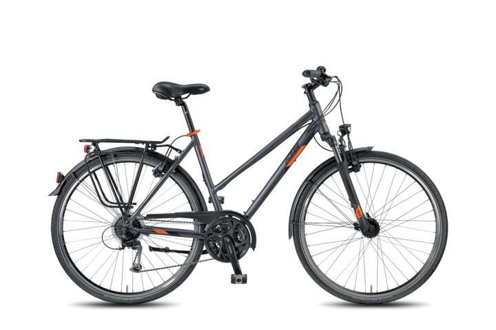 KTM Trekking-Fahrrad Onroad Bike auf weißem Hintergrund.