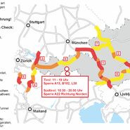 Brennerblockade: Zu sehen sind mögliche Alterniven sowie deren Stauanfälligkeit.