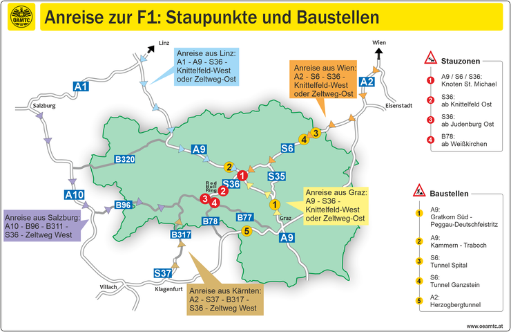 Staupunkte am Formel 1 Wochenende.