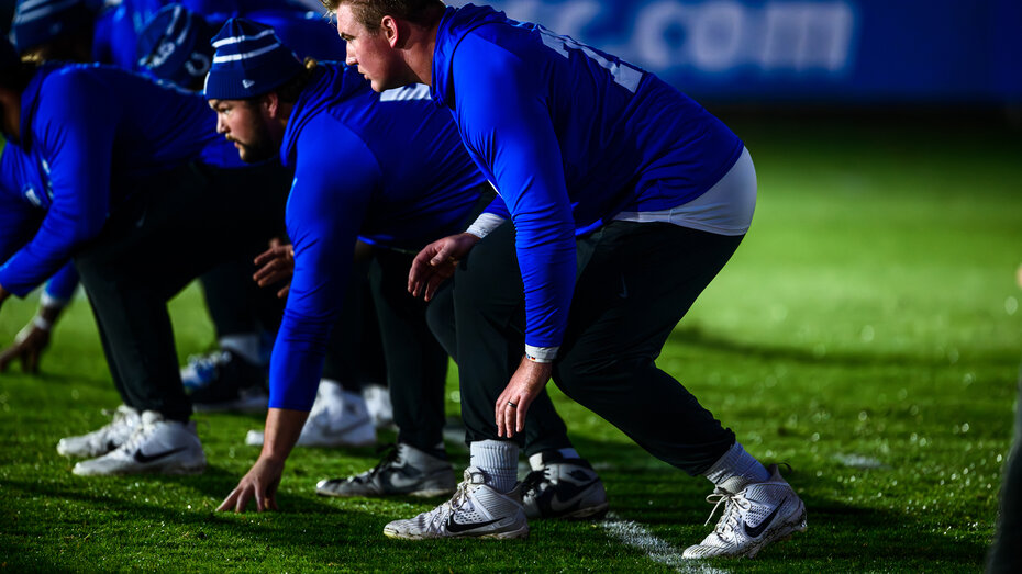 Der österreichische NFL-Profi Bernhard Raimann während eines Trainings.
