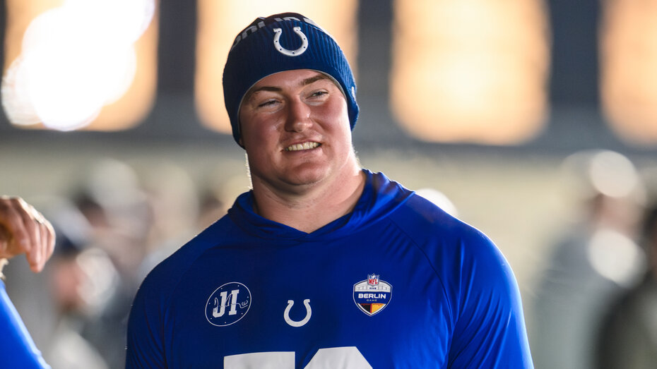 Nahaufnahme des Gesichts des österreichischen NFL-Profis Bernhard Raimann.