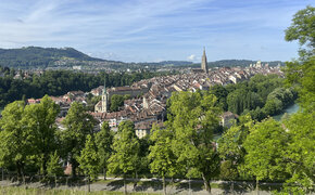 Die Stadt Bern von oben fotografiert.