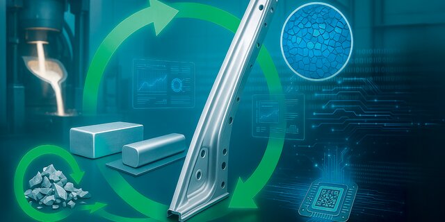 Illustration, die die Kreislaufwirtschaft in der Autoindustrie darstellt