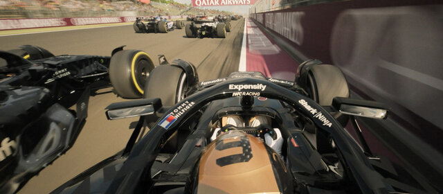 Sicht aus dem Cockpit eines Formel 1-Autos während des Rennens