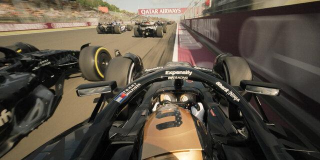 Sicht aus dem Cockpit eines Formel 1-Autos während des Rennens