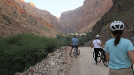 Gruppe beim Radfahren im Oman.