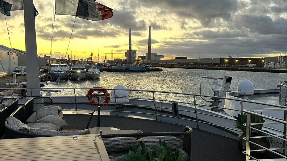 Sonnenuntergang auf Deck