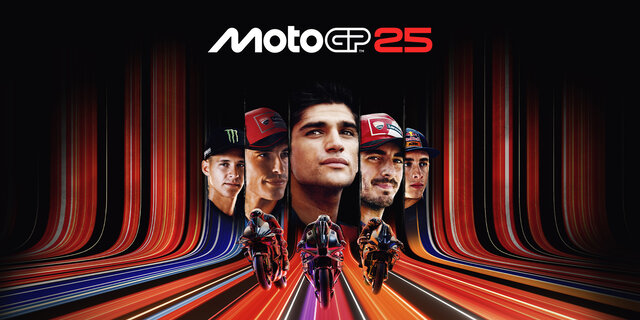 Aufmacherbild MotoGP 25. Es ist das Logo plus die Fahrer vom Spielcover zu sehen.