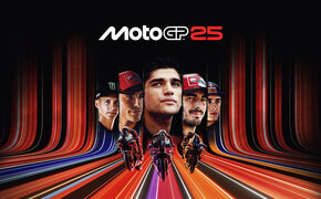 Aufmacherbild MotoGP 25. Es ist das Logo plus die Fahrer vom Spielcover zu sehen.