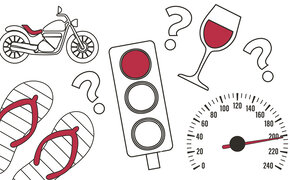 Verschiedene Icons aus dem Straßenverkehr auf weißem Grund