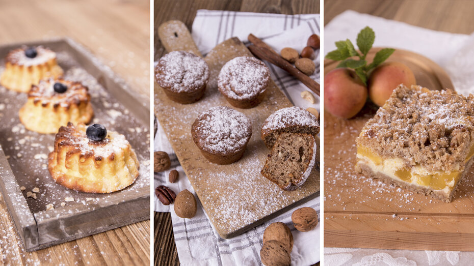 3 Bilder von Mehlspeisen aus dem Buch: "Xund und Kinderleicht"